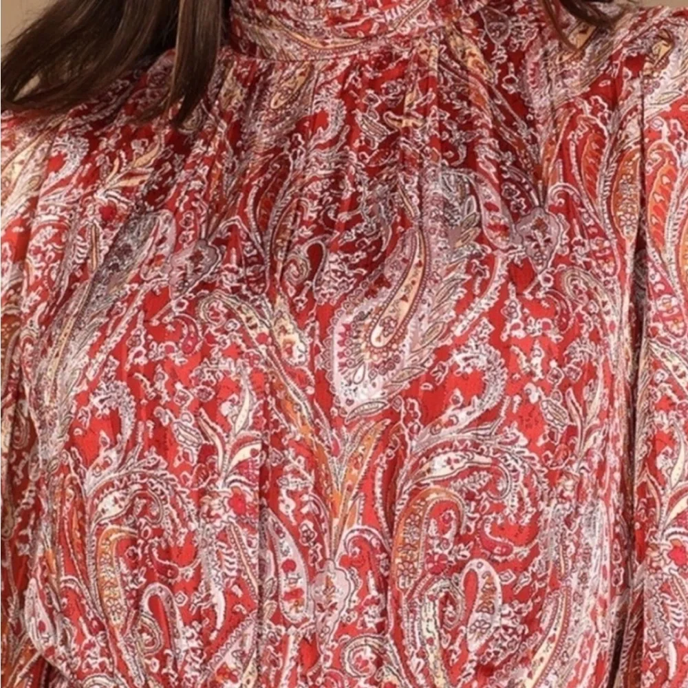 Lulus Paisley Long Sleeves Mini Cocktail Dress - Picture 3 of 13